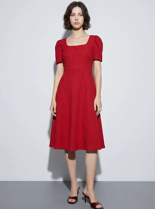 CODE Textured A-Line Dress
